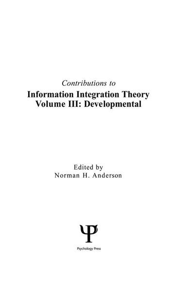 Contributions To Information Integration Theory