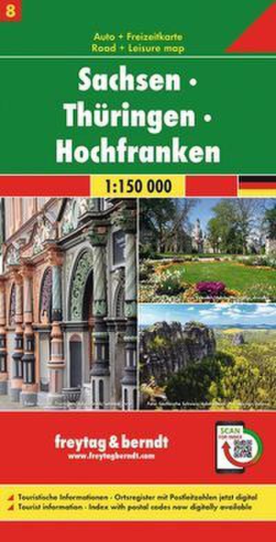 freytag & berndt Straßenkarte Sachsen - Thüringen - Hochfranken 1:150.000