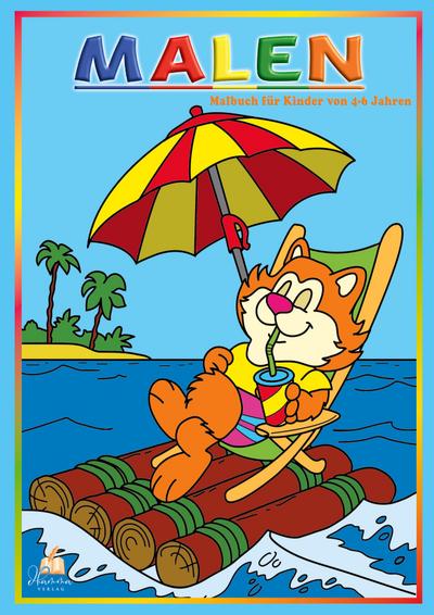 Malen - Malbuch für Kinder von 4-6 Jahren mit 50 lustigen Ausmalbildern