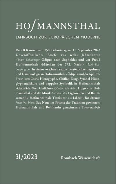 Hofmannsthal – Jahrbuch zur Europäischen Moderne
