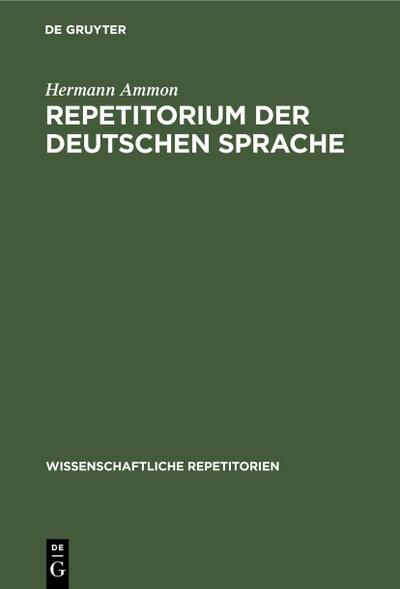 Repetitorium der deutschen Sprache