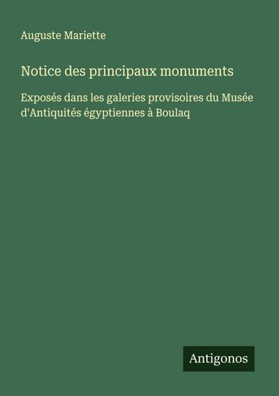 Notice des principaux monuments