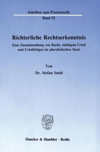 Richterliche Rechtserkenntnis.