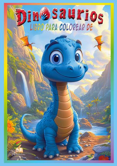 Libro para colorear de dinosaurios para niños de 4 a 8 años con 50 adorables ilustraciones