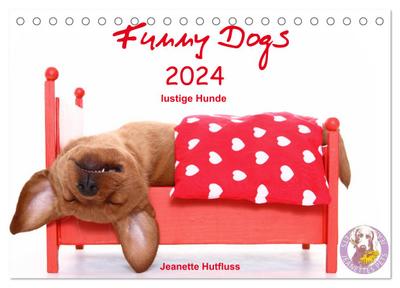 Funny Dogs (Tischkalender 2024 DIN A5 quer), CALVENDO Monatskalender
