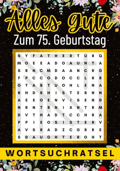 Alles Gute zum 75. Geburtstag - Wortsuchrätsel