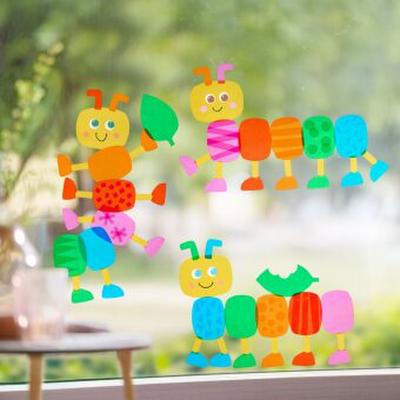 Bastelset - Fensterbild Raupen