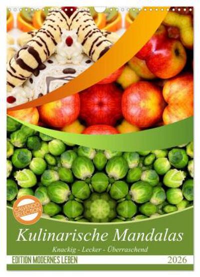 Kulinarische Mandalas (Wandkalender 2026 DIN A3 hoch), CALVENDO Monatskalender