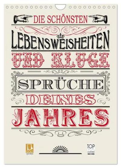 Die schönsten Lebensweisheiten Typo - Kalender (Wandkalender 2026 DIN A4 hoch), CALVENDO Monatskalender