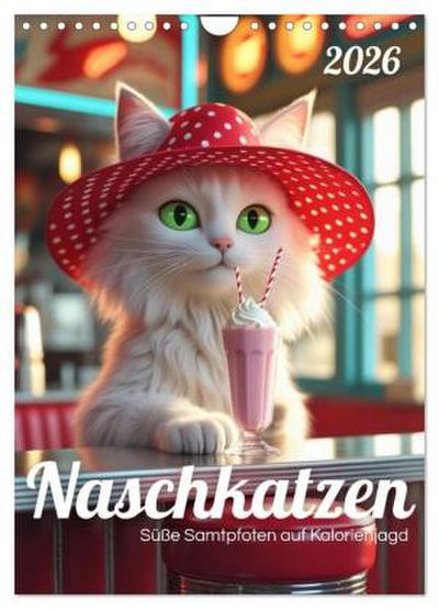 Naschkatzen - Süße Samtpfoten auf Kalorienjagd (Wandkalender 2026 DIN A4 hoch), CALVENDO Monatskalender