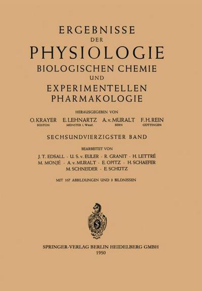 Ergebnisse der Physiologie Biologischen Chemie und Experimentellen Pharmakologie