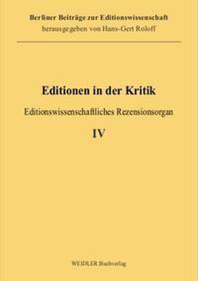 Editionen in der Kritik 4