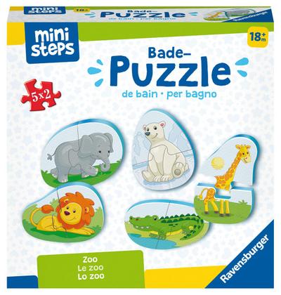 Ravensburger ministeps 4166 Bade-Puzzle Zoo - Badespielzeug, Spielzeug ab 18 Monate