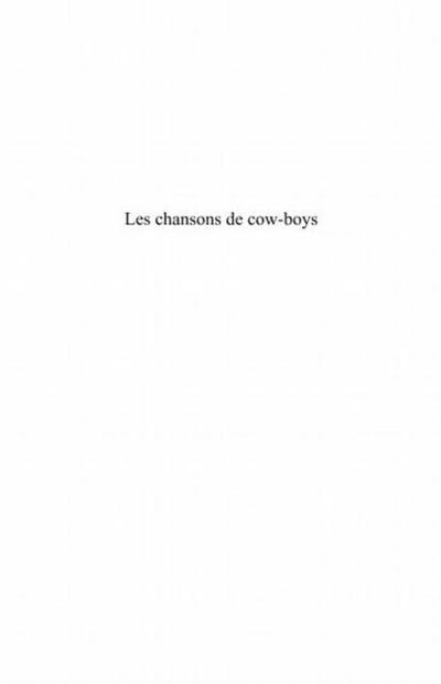 Les chansons de cow-boys