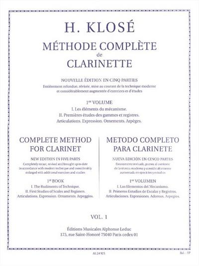 Méthode complète de clarinettevol.1 (fr/en/sp)