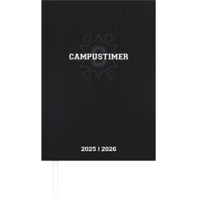 Alpha Edition - Campustimer Black 2025/2026 - Semesterplaner A5 (ca. 14,8×21 cm) - Studenten- & Schülerkalender Weekly mit robustem Hardcover & Notizseiten - Motiv Schwarz