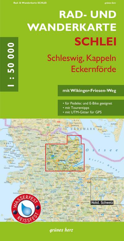 Rad- und Wanderkarte Schlei - Schleswig, Kappeln, Eckernförde
