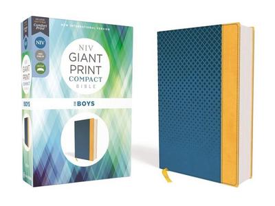 Niv, Giant Print Compact Bible for Boys, Leathersoft, Blue, Red Letter Edition, Comfort Print