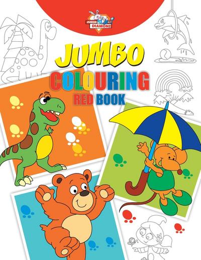 Jumbo Colouring Red  Book  for 4 to 8 years old  Kids | Best Gift to Children for Drawing, Coloring and Painting