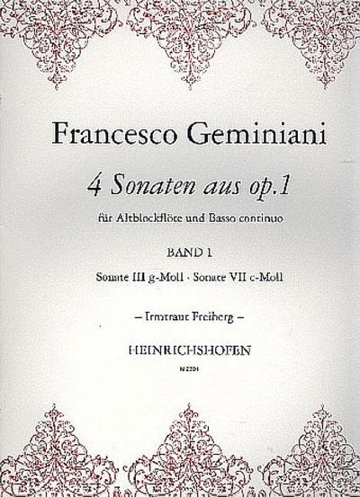 4 Sonaten aus op.1 Band 1für Altblockflöte und Bc