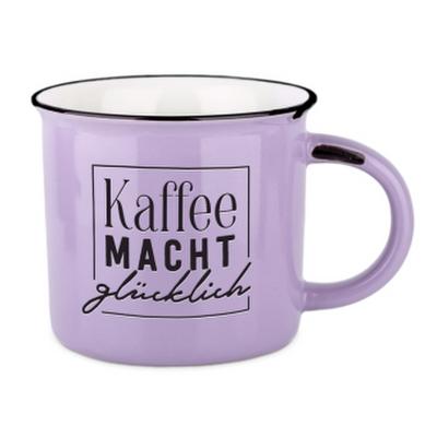 Becher Vintage Kaffee macht glücklich