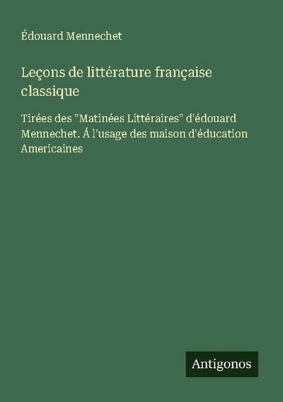 Leçons de littérature française classique