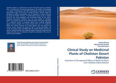 Clinical Study on Medicinal Plants of Cholistan Desert Pakistan