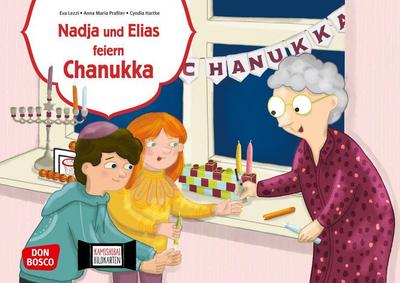 Nadja und Elias feiern Chanukka. Kamishibai Bildkartenset