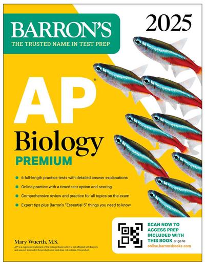 AP Biology Premium, 2025: 6 Practice Tests + Comprehensive Review + Online Practice