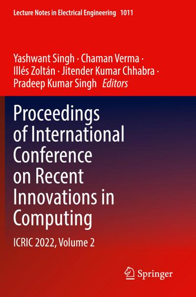 Proceedings of International Conference on Recent Innovations in Computing