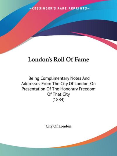 London’s Roll Of Fame