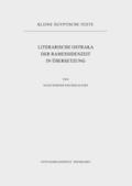 Literarische Ostraka der Ramessidenzeit in Überset