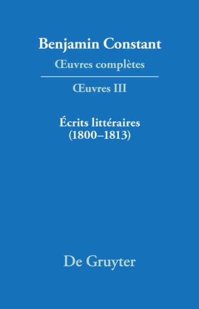 Écrits littéraires (1800–1813)