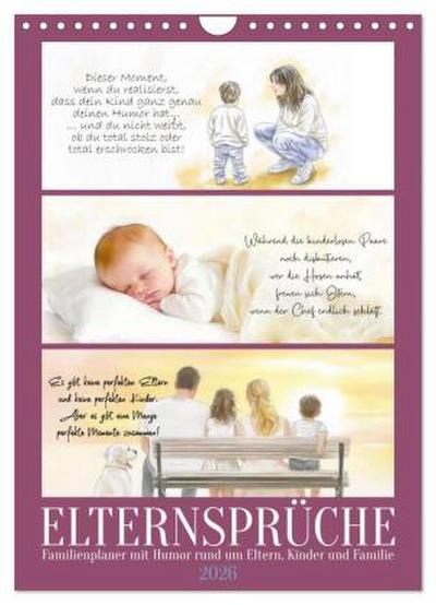 Elternsprüche Familienplaner (Wandkalender 2026 DIN A4 hoch), CALVENDO Monatskalender