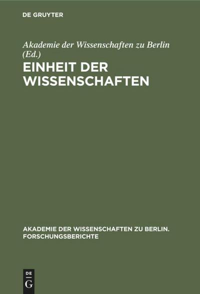 Einheit der Wissenschaften