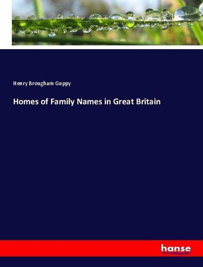 Homes of Family Names in Great Britain