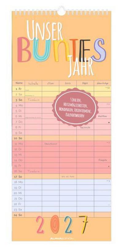 Familienplaner Unser buntes Jahr 2027
