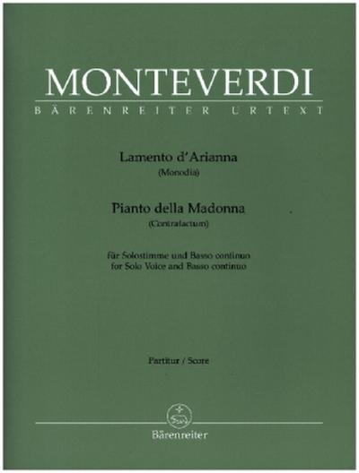 Lamento d’Arianna (Fassungen für Solostimme und Basso continuo)