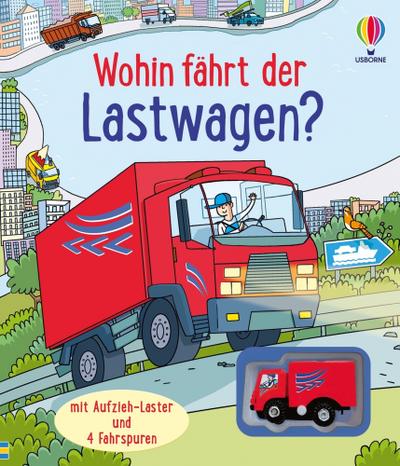 Wohin fährt der Lastwagen? (mit Aufzieh-Laster)