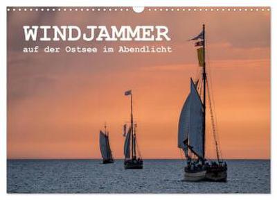 Windjammer auf der Ostsee im Abendlicht (Wandkalender 2026 DIN A3 quer), CALVENDO Monatskalender