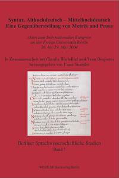 Syntax. Althochdeutsch - Mittelhochdeutsch