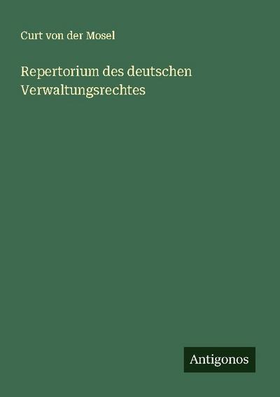 Repertorium des deutschen Verwaltungsrechtes
