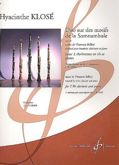 Duo sur des motifs de La somnambulede Bellini op.20 pour 2 clarinettes et piano