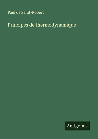Principes de thermodynamique
