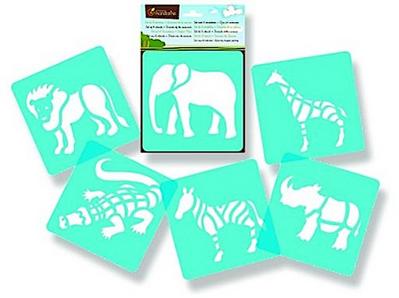 Mandarin 6 Schablonen Tiere Savanne