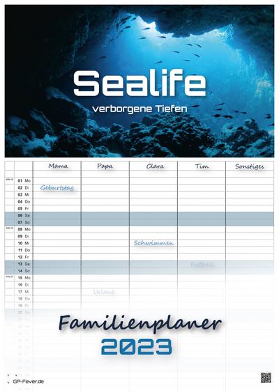 Sealife - verborgene Tiefen - 2023 - Kalender DIN A3 - (Familienplaner)