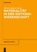 Materialität in der Editionswissenschaft Martin Schubert Editor