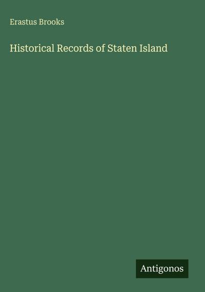 Historical Records of Staten Island