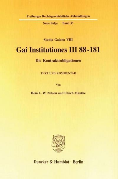 Gai Institutiones III 88 - 181.