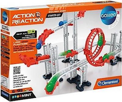 Clementoni 59150 Galileo Science  Action & Reaction Starter Set, Modellbausatz für eine Kugelbahn, mehrteiliges Motorikspielzeug, Spielzeug für Kinder ab 6 Jahren